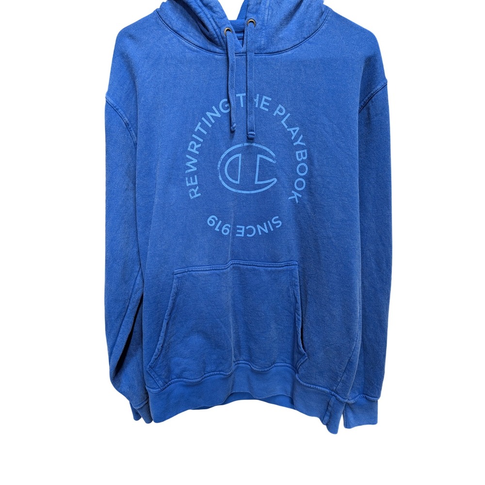 Champion Hoodie Mens Small Blue Excellent Rewriting The Playbook Pullover